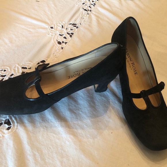 Luxury vintage Y2K Taryn Rose maryjane shoes low heels black suede - Picture 7 of 16